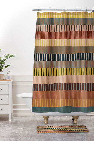Alisa Galitsyna Mix of Stripes 2 Shower Curtain And Mat
