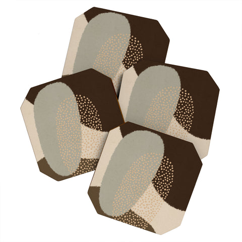 Alisa Galitsyna Modern Abstract Shapes 5 Coaster Set