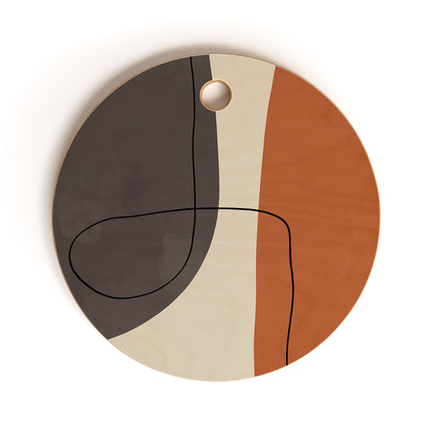 Alisa Galitsyna Modern Abstract Shapes II Cutting Board Round