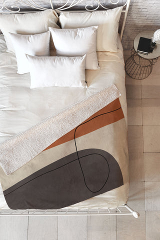 Alisa Galitsyna Modern Abstract Shapes II Fleece Throw Blanket