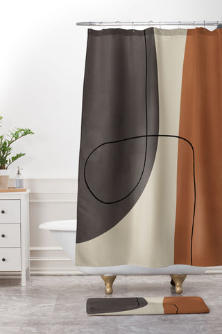 Alisa Galitsyna Modern Abstract Shapes II Shower Curtain And Mat