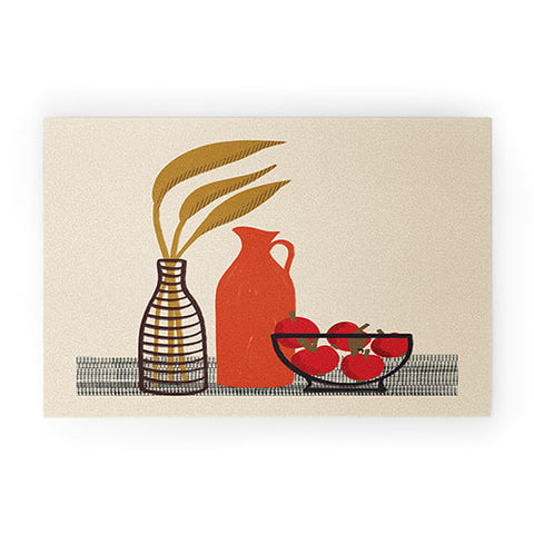 Alisa Galitsyna Modern Still Life with Red App Welcome Mat