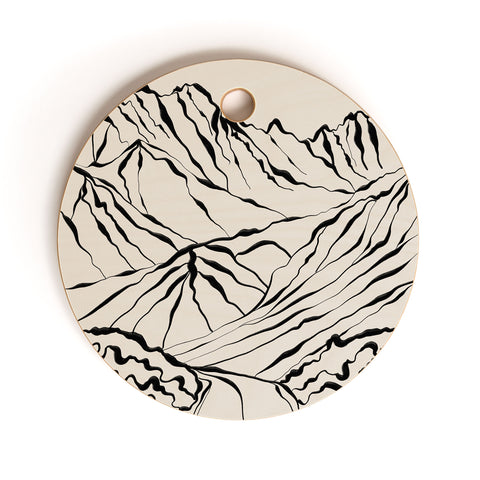 Alisa Galitsyna Mountains know the secret Cutting Board Round