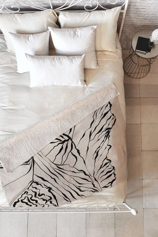 Alisa Galitsyna Mountains know the secret Fleece Throw Blanket