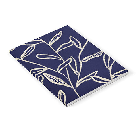 Alisa Galitsyna Navy Blue Patterned Leaves Notebook