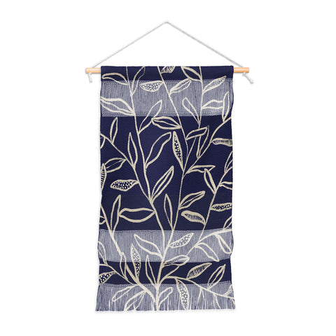 Alisa Galitsyna Navy Blue Patterned Leaves Wall Hanging Portrait