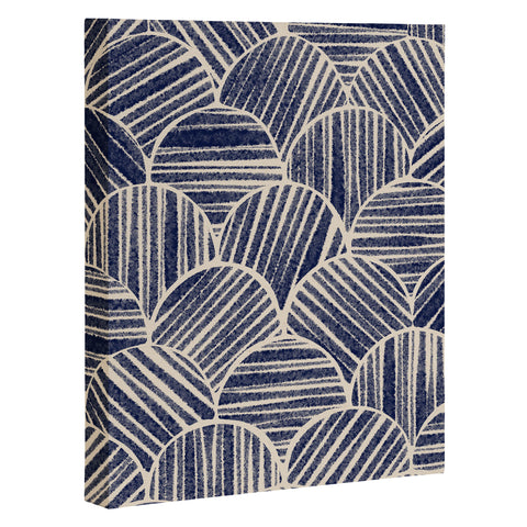 Alisa Galitsyna Navy Blue Striped Pattern 2 Art Canvas