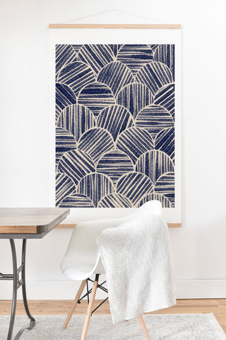 Alisa Galitsyna Navy Blue Striped Pattern 2 Art Print And Hanger