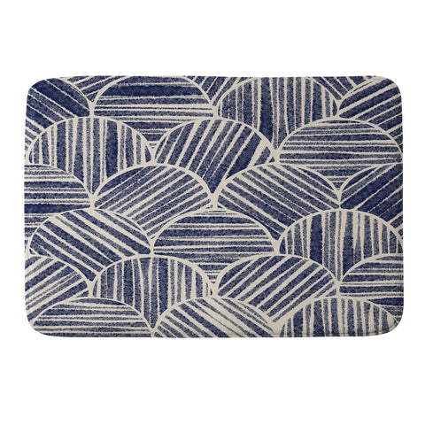 Alisa Galitsyna Navy Blue Striped Pattern 2 Memory Foam Bath Mat