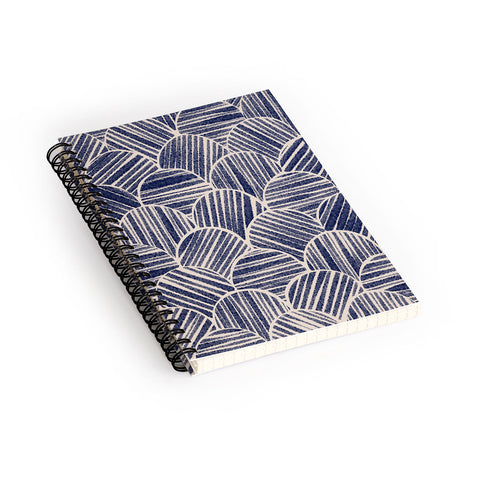 Alisa Galitsyna Navy Blue Striped Pattern 2 Spiral Notebook