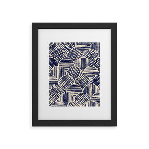Alisa Galitsyna Navy Blue Striped Pattern 2 Framed Art Print