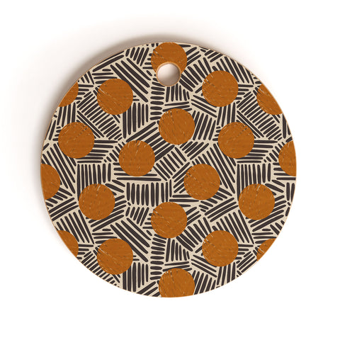 Alisa Galitsyna Neutral Abstract Pattern 2 Cutting Board Round