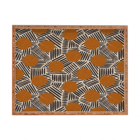 Alisa Galitsyna Neutral Abstract Pattern 2 Rectangular Tray