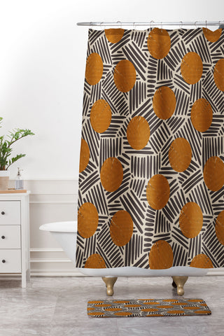 Alisa Galitsyna Neutral Abstract Pattern 2 Shower Curtain And Mat