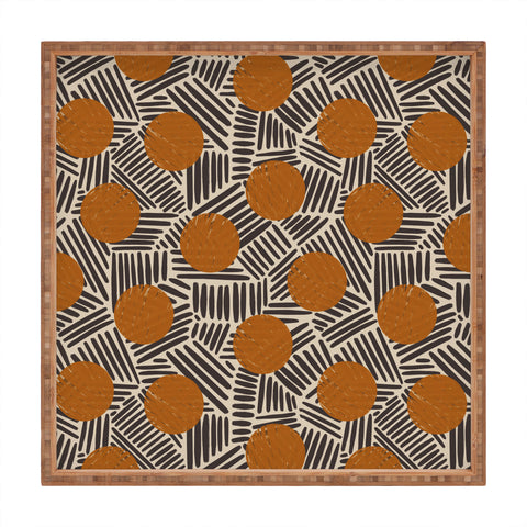 Alisa Galitsyna Neutral Abstract Pattern 2 Square Tray
