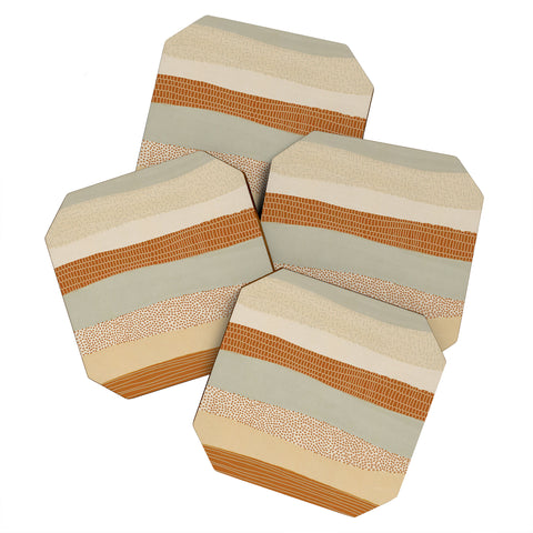 Alisa Galitsyna Neutral Abstract Pattern 5 Coaster Set