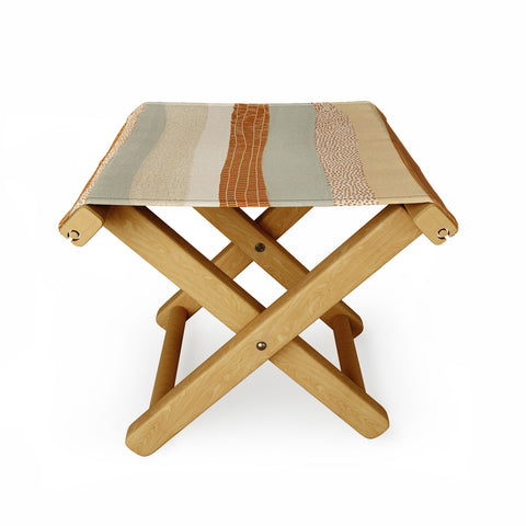 Alisa Galitsyna Neutral Abstract Pattern 5 Folding Stool