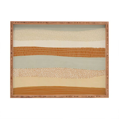Alisa Galitsyna Neutral Abstract Pattern 5 Rectangular Tray
