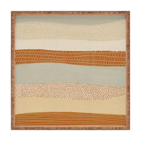 Alisa Galitsyna Neutral Abstract Pattern 5 Square Tray