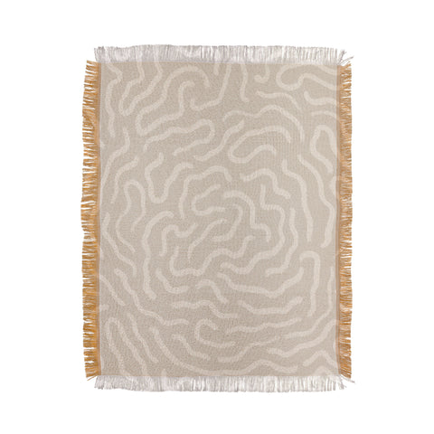 Alisa Galitsyna Neutral Organic Maze Throw Blanket