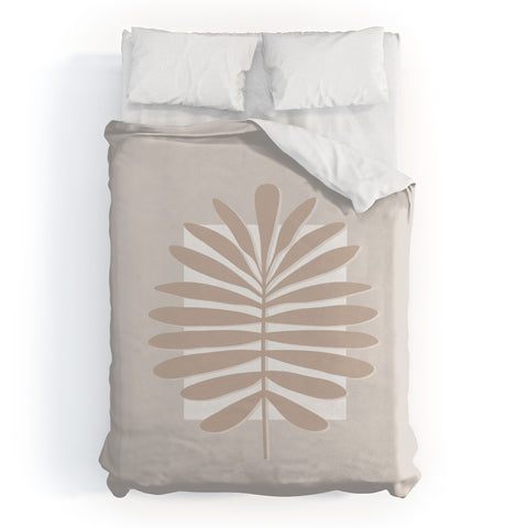 Alisa Galitsyna Neutral Tropical Leaves Duvet Cover