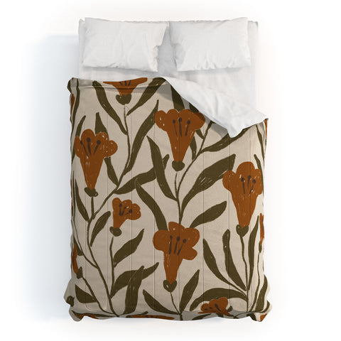 Alisa Galitsyna Orange Bellflowers Comforter