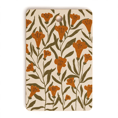 Alisa Galitsyna Orange Bellflowers Cutting Board Rectangle