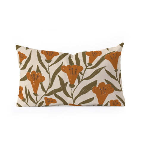 Alisa Galitsyna Orange Bellflowers Oblong Throw Pillow
