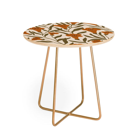 Alisa Galitsyna Orange Bellflowers Round Side Table