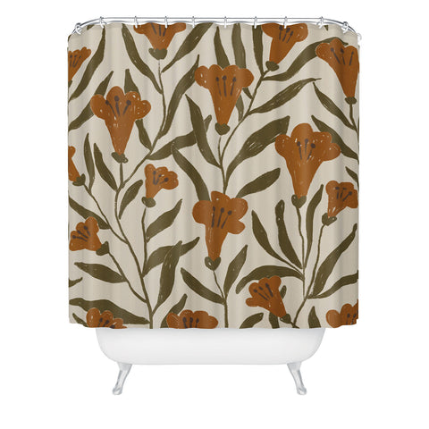 Alisa Galitsyna Orange Bellflowers Shower Curtain