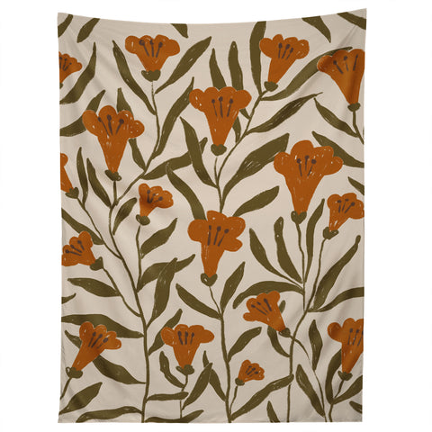 Alisa Galitsyna Orange Bellflowers Tapestry