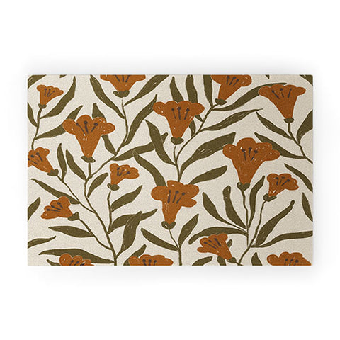 Alisa Galitsyna Orange Bellflowers Welcome Mat