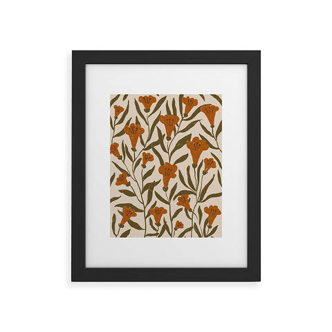 Alisa Galitsyna Orange Bellflowers Framed Art Print