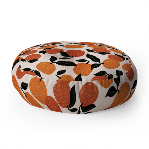 Alisa Galitsyna Orange Garden Floor Pillow Round