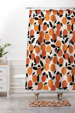 Alisa Galitsyna Orange Garden Shower Curtain And Mat