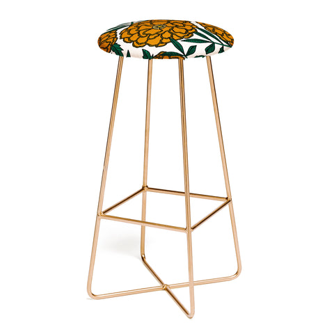 Alisa Galitsyna Orange Marigolds Bar Stool