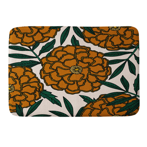 Alisa Galitsyna Orange Marigolds Memory Foam Bath Mat