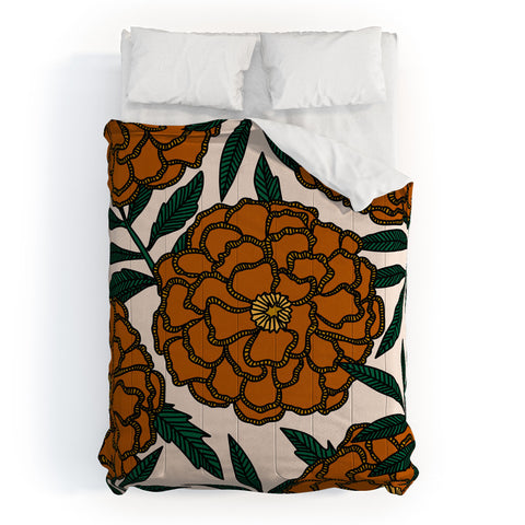 Alisa Galitsyna Orange Marigolds Comforter