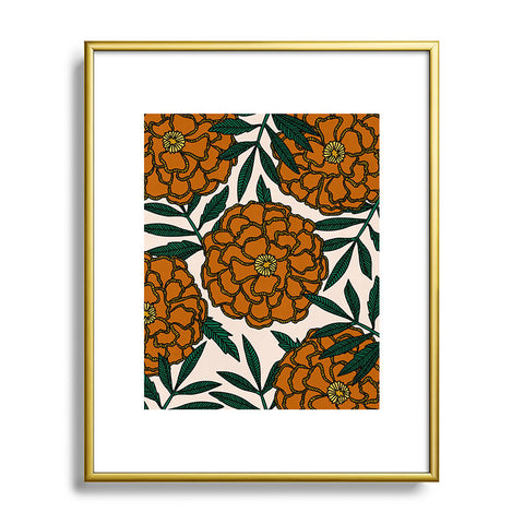 Alisa Galitsyna Orange Marigolds Metal Framed Art Print