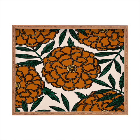 Alisa Galitsyna Orange Marigolds Rectangular Tray