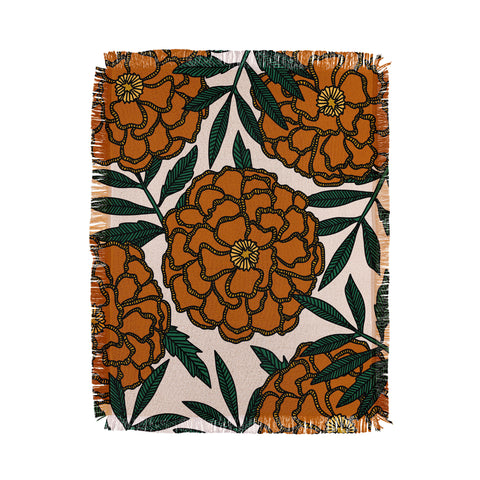 Alisa Galitsyna Orange Marigolds Throw Blanket