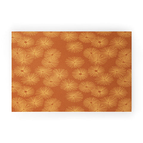 Alisa Galitsyna Orange Nasturtium Seamless Pat Welcome Mat