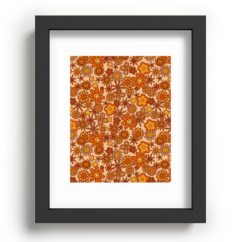 Alisa Galitsyna Orange Retro Bloom Recessed Framing Rectangle