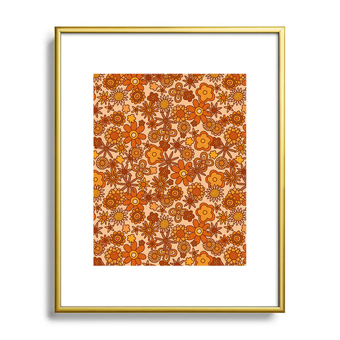 Alisa Galitsyna Orange Retro Bloom Metal Framed Art Print