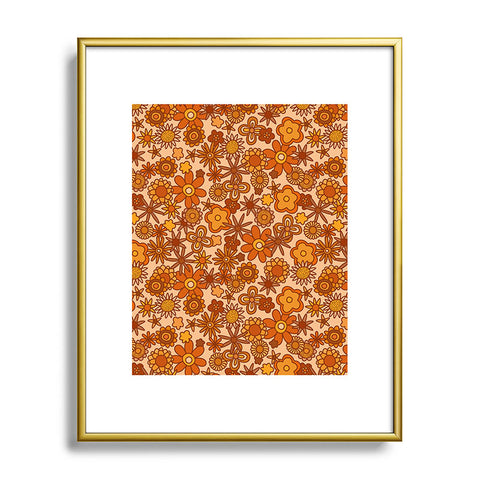 Alisa Galitsyna Orange Retro Bloom Metal Framed Art Print