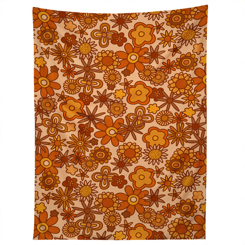 Alisa Galitsyna Orange Retro Bloom Tapestry