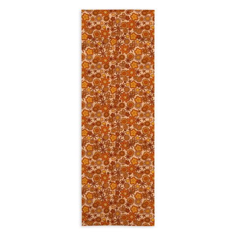 Alisa Galitsyna Orange Retro Bloom Yoga Towel