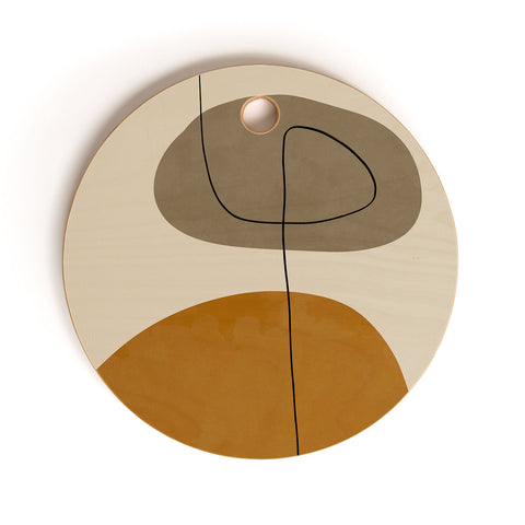 Alisa Galitsyna Organic Abstract ShapesII Cutting Board Round