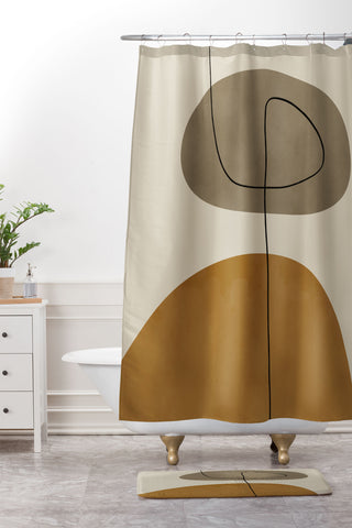 Alisa Galitsyna Organic Abstract ShapesII Shower Curtain And Mat