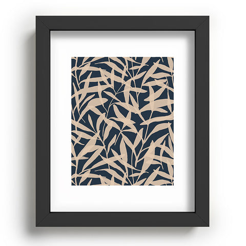 Alisa Galitsyna Organic Pattern Blue and Beige Recessed Framing Rectangle